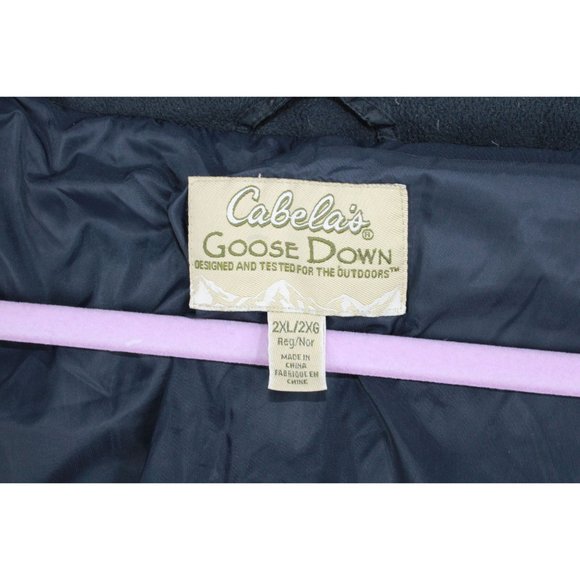 Cabela's Black Puffer Nylon Goose Down Full Zip Winter Snow Cold Jacket XXL - Picture 4 of 9